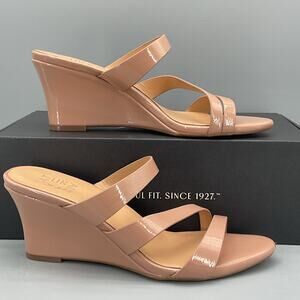 NEW Naturalizer Women’s Breona Slide Wedge Sandals Taupe Size 7W